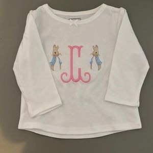 “C” monogrammed long sleeve tshirt - 3/6m